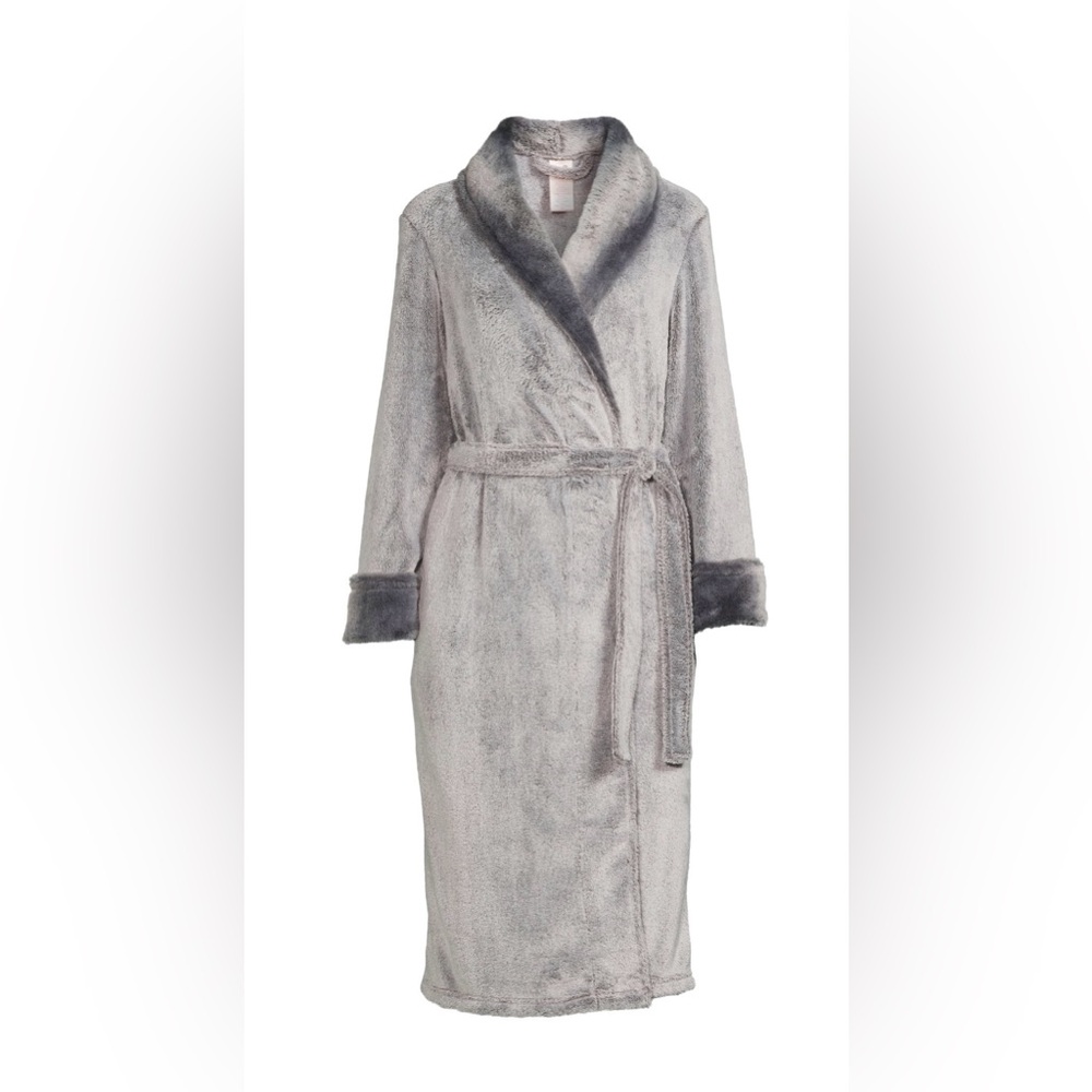 Secret Treasures Women’s Grey Fuzzy Robe Size L - Picture 5 of 5